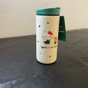 Starbucks Cream Tumbler with Green Lid